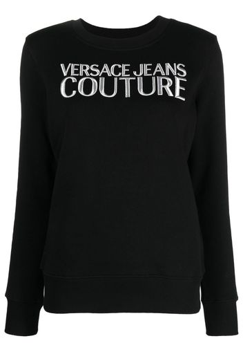 Versace Jeans Couture logo-embroidered crew-neck sweatshirt - Nero