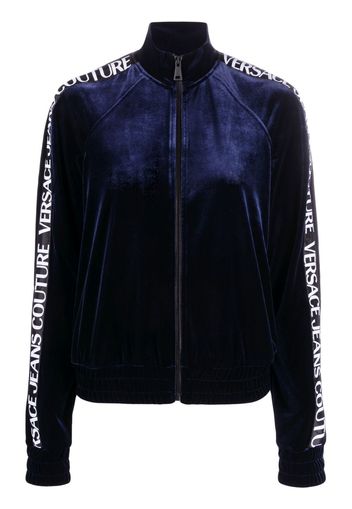 Versace Jeans Couture logo-tape zipped sweatshirt - Blu