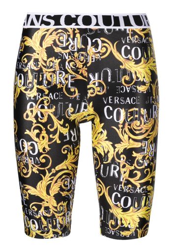Versace Jeans Couture Shorts da ciclismo con stampa barocca - Nero