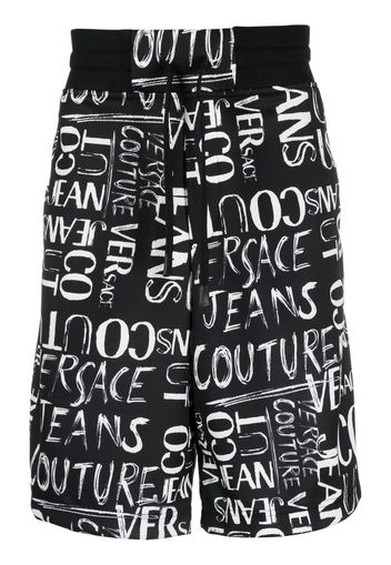 Versace Jeans Couture logo-print track shorts - Nero