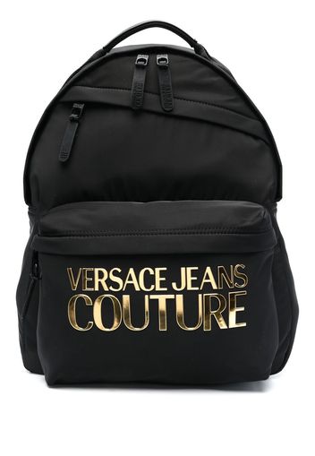 Versace Jeans Couture logo-print zip-up backpack - Nero