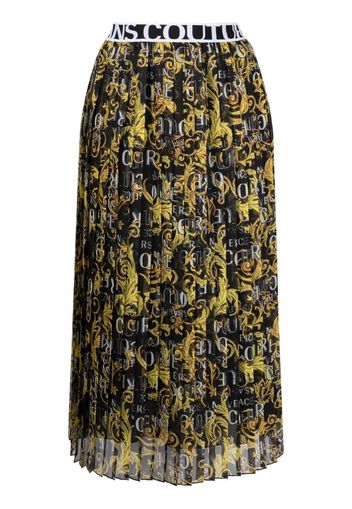 Versace Jeans Couture logo-print pleated skirt - Nero