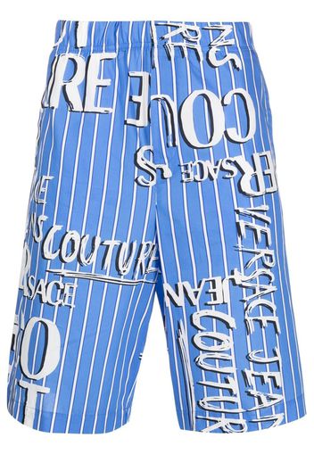 Versace Jeans Couture logo-print cotton shorts - Blu