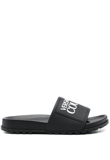 Versace Jeans Couture logo-print slides - Nero