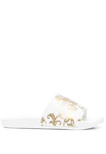 Versace Jeans Couture 'Barocco' print slides - Bianco