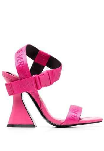 Versace Jeans Couture 110mm logo-print sandals - 406 PINK