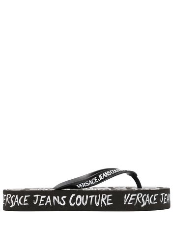Versace Jeans Couture logo-print flip flops - Nero