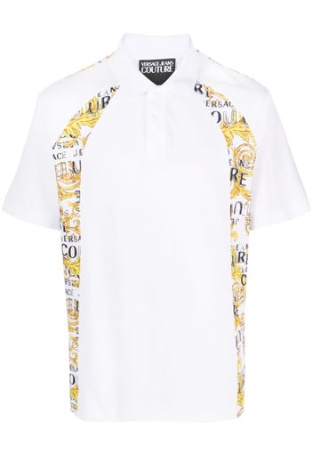 Versace Jeans Couture panelled cotton polo shirt - Bianco