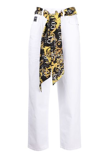 Versace Jeans Couture scarf-detail straight-leg jeans - Bianco