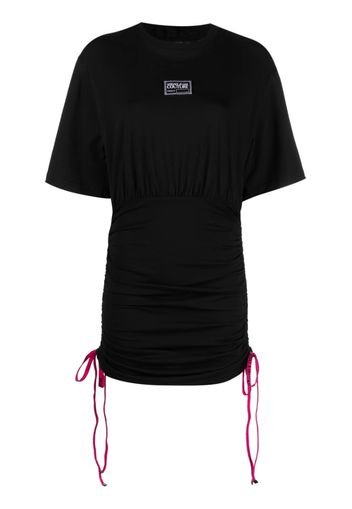 Versace Jeans Couture logo-patch ruched minidress - Nero