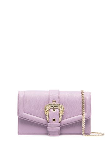 Versace Jeans Couture logo-buckle leather crossbody bag - Viola