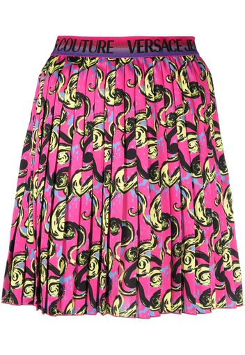 Versace Jeans Couture baroque-print pleated miniskirt - Rosa