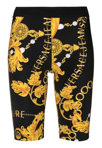 Versace Jeans Couture Shorts da ciclismo con stampa - Nero