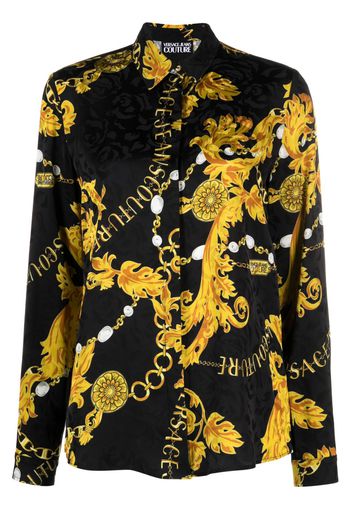 Versace Jeans Couture Blusa con stampa Logo Couture - Nero