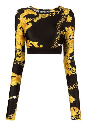 Versace Jeans Couture Logo Couture-print crop top - Nero