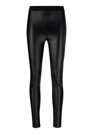 Versace Jeans Couture logo-waistband coated leggings - Nero