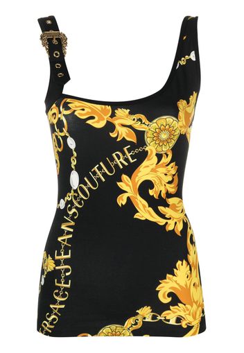 Versace Jeans Couture Top con stampa - Nero