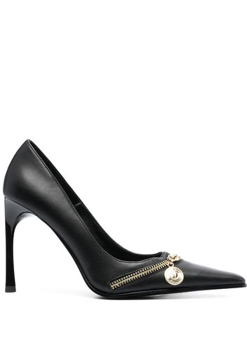 Versace Jeans Couture Pumps a punta con placca logo 95mm - Nero