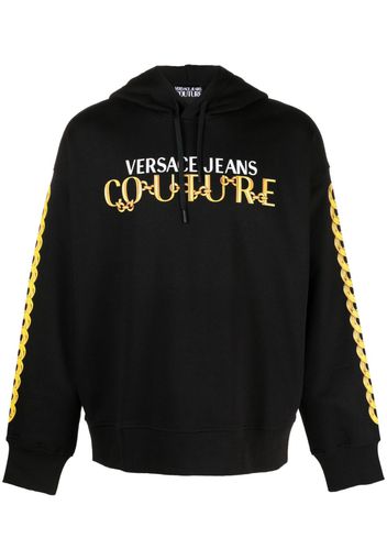 Versace Jeans Couture logo-print cotton hoodie - Nero