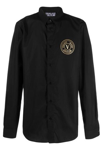 Versace Jeans Couture logo-print cotton shirt - Nero