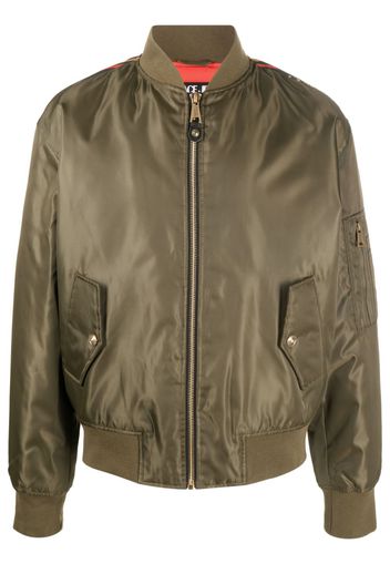 Versace Jeans Couture logo-print zip-fastening bomber jacket - Verde