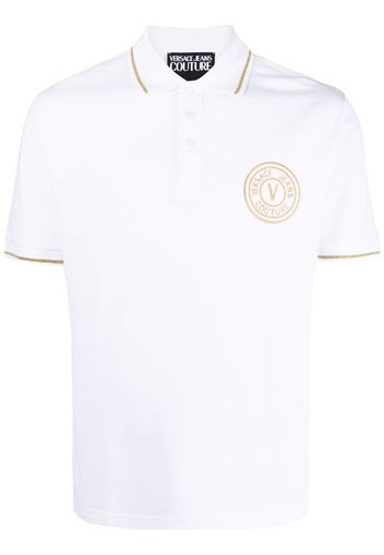 Versace Jeans Couture logo-embroidered cotton polo shirt - Bianco