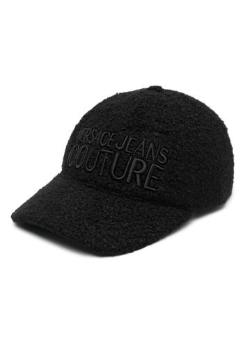 Versace Jeans Couture logo-embroidered faux-shearling cap - Nero