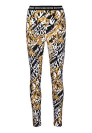 Versace Jeans Couture logo-print baroque-pattern leggings - Nero