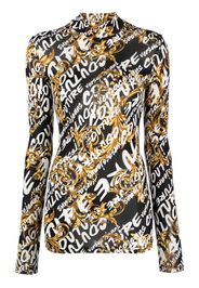 Versace Jeans Couture Top a maniche lunghe con stampa - Nero