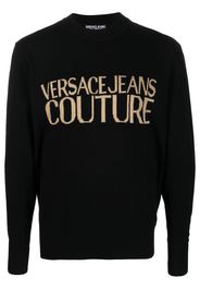 Versace Jeans Couture crew neck knitted logo sweater - Nero