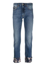 Versace Jeans Couture Jeans a fiori crop - Blu