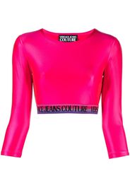 Versace Jeans Couture Top crop con decorazione - Rosa