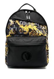 Versace Jeans Couture baroque pattern-print zip-up backpack - Nero