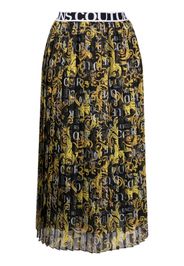 Versace Jeans Couture logo-print pleated skirt - Nero