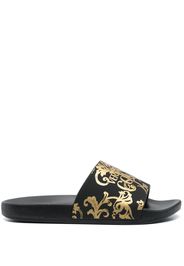 Versace Jeans Couture 'Barocco' print slides - Nero