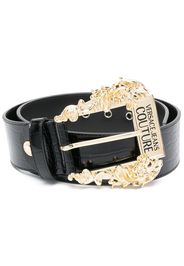 Versace Jeans Couture engraved-logo leather belt - Nero