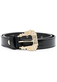 Versace Jeans Couture logo-engraved buckle leather belt - Nero