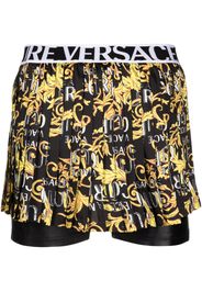 Versace Jeans Couture Barocco-print pleated shorts - Nero