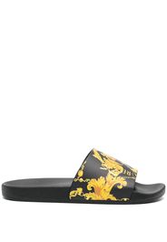 Versace Jeans Couture Sandali slides con stampa - Nero