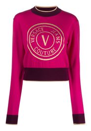 Versace Jeans Couture intarsia-knit logo jumper - Rosa