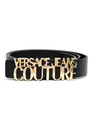 Versace Jeans Couture logo-plaque leather belt - Nero