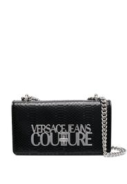 Versace Jeans Couture logo-plaque crocodile-effect crossbody bag - Nero