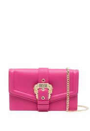 Versace Jeans Couture logo-buckle faux-leather crossbody bag - Rosa