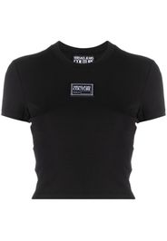 Versace Jeans Couture Top corto con applicazione - Nero