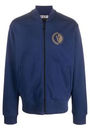 Versace Jeans Couture logo-print cotton bomber jacket - Blu