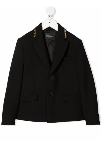 Versace Kids Blazer monopetto Greca - Nero