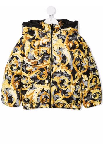 Versace Kids Piumino Baroccoflage con stampa - Giallo