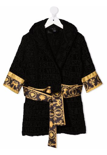 Versace Kids Accappatoio con cappuccio - Nero