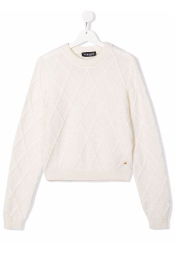 Versace Kids Maglione a rombi - Bianco