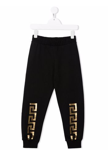 Versace Kids Greca-print logo track pants - Nero